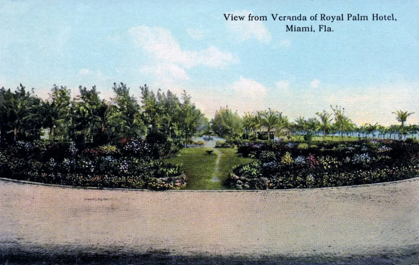 The view from the Royal Palm Hotel veranda, a 1911 postcard