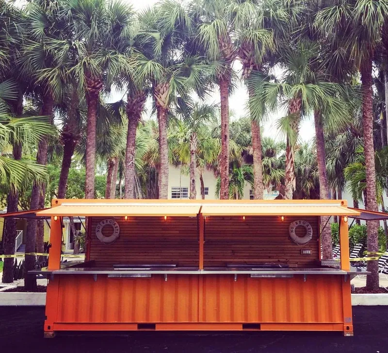 The outdoor bar in the garden